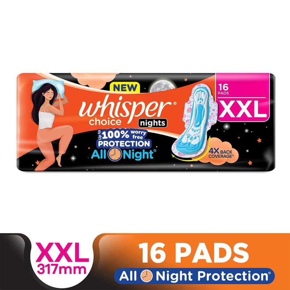 Whisper Choice Ultra Overnight Sanitary Pads | XXL | 16 pcs Combo   