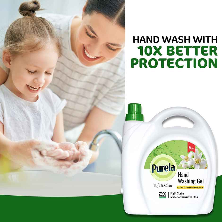 Purela Hand Wash Protection From Germs Hand Wash Liquids Liquid Handwash (Green Apple) 5 l