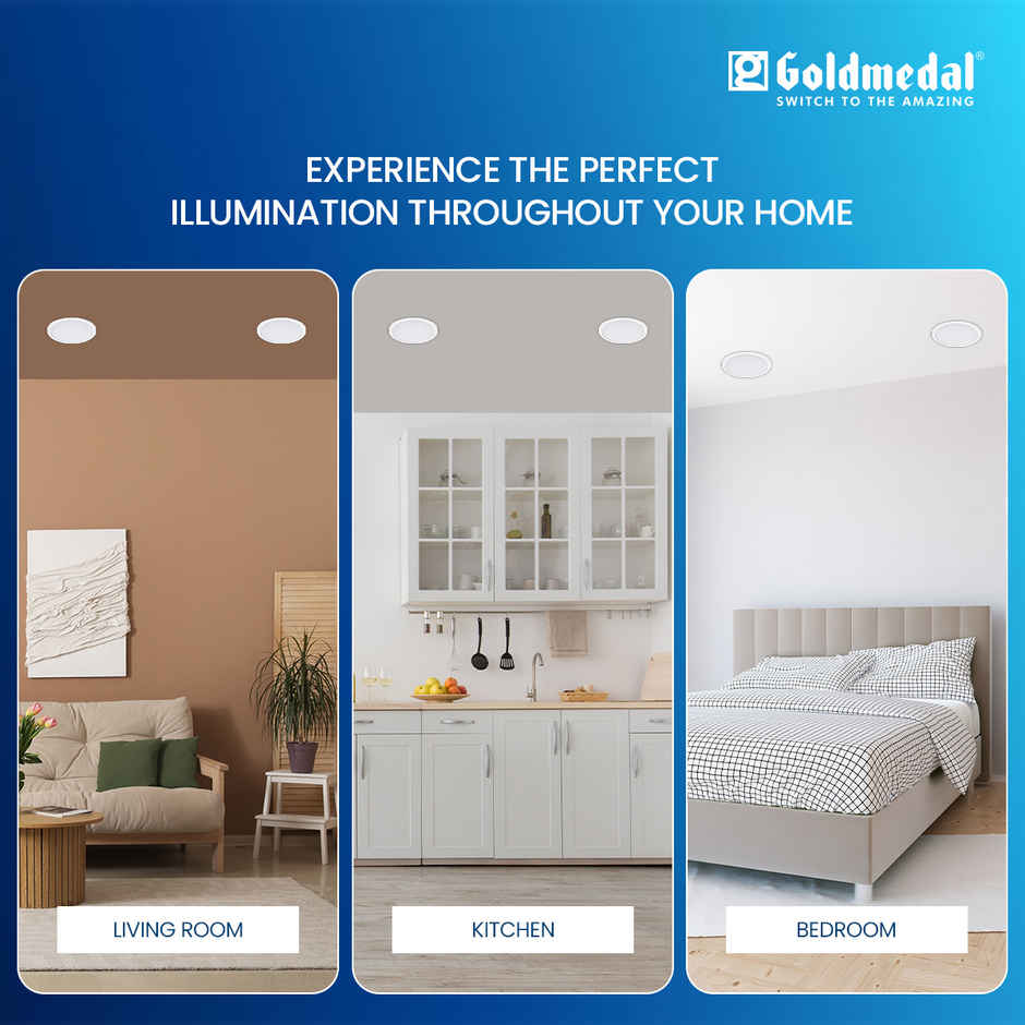 Gold Medal Glazz 10W Round Ceiling Light | Recessed LED Downlight for False Ceiling