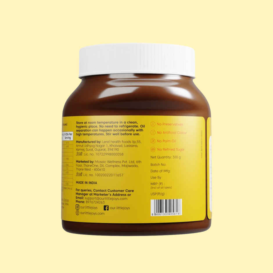 Little Joys Chocolate Spread | Sweetened With Jaggery | Rich Hazelnut | Cocoa