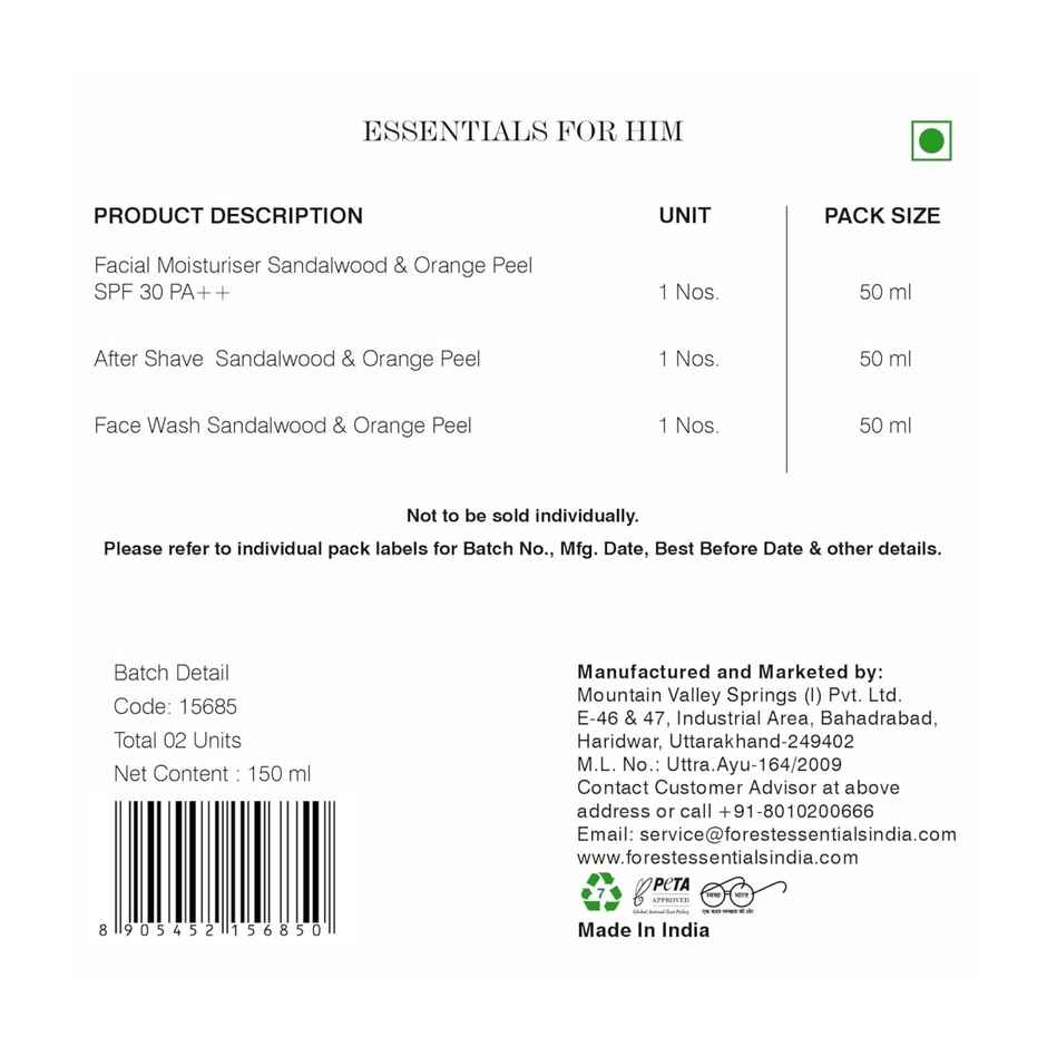 Forest Essentials Essentials For Him | Premium Skincare & Grooming Gift Box for Men