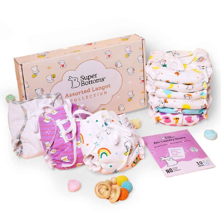 SuperBottoms Dry Feel Langot Gift Box for 0-9M | First Love Baby Bliss Box For 0-9M | 9 pieces