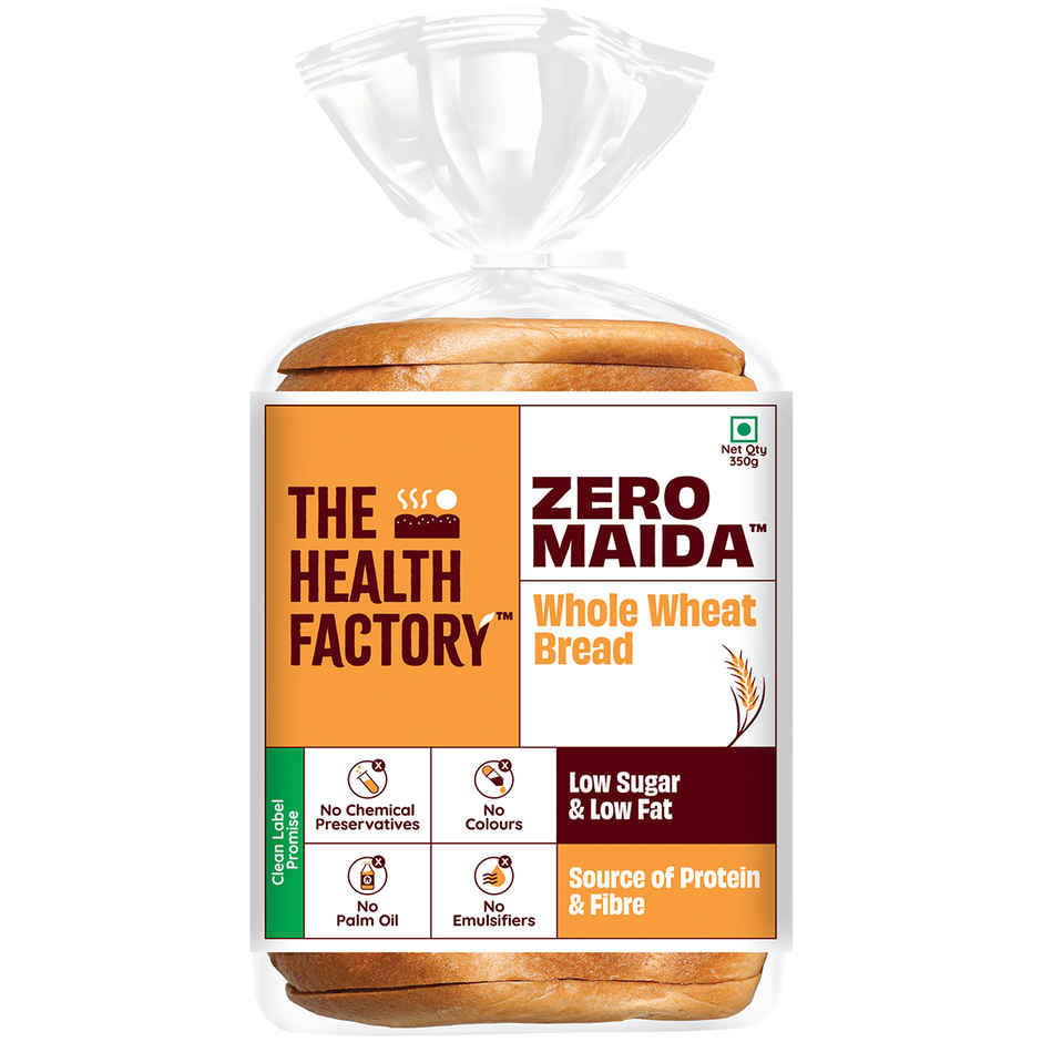 The Health Factory Whole Wheat Bread | Zero Maida | Source of Protein & Fibre