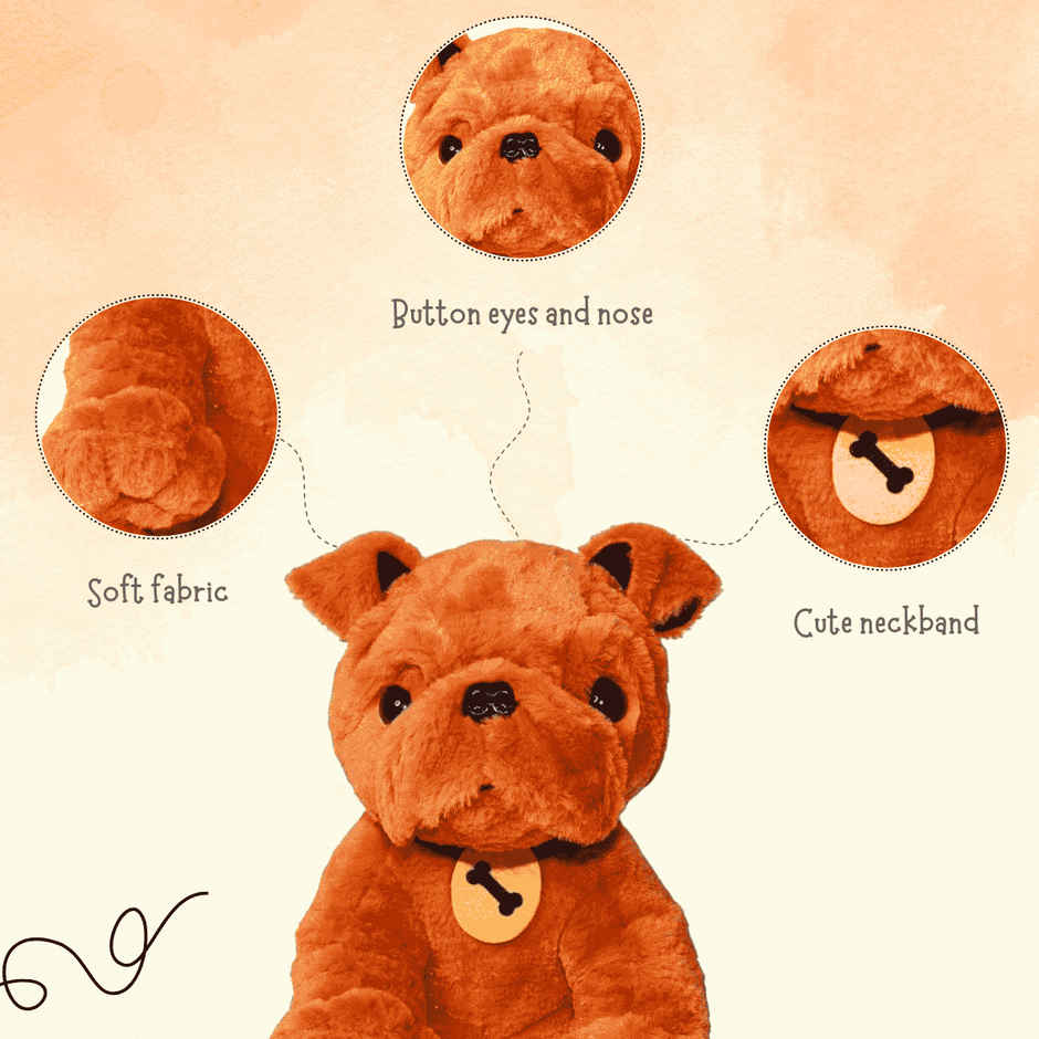 Soft Toy Dog Puppy Brown Stuffed Animal Plushie Toys For Baby Kids Girls Boys Cute Animal Toy Gift