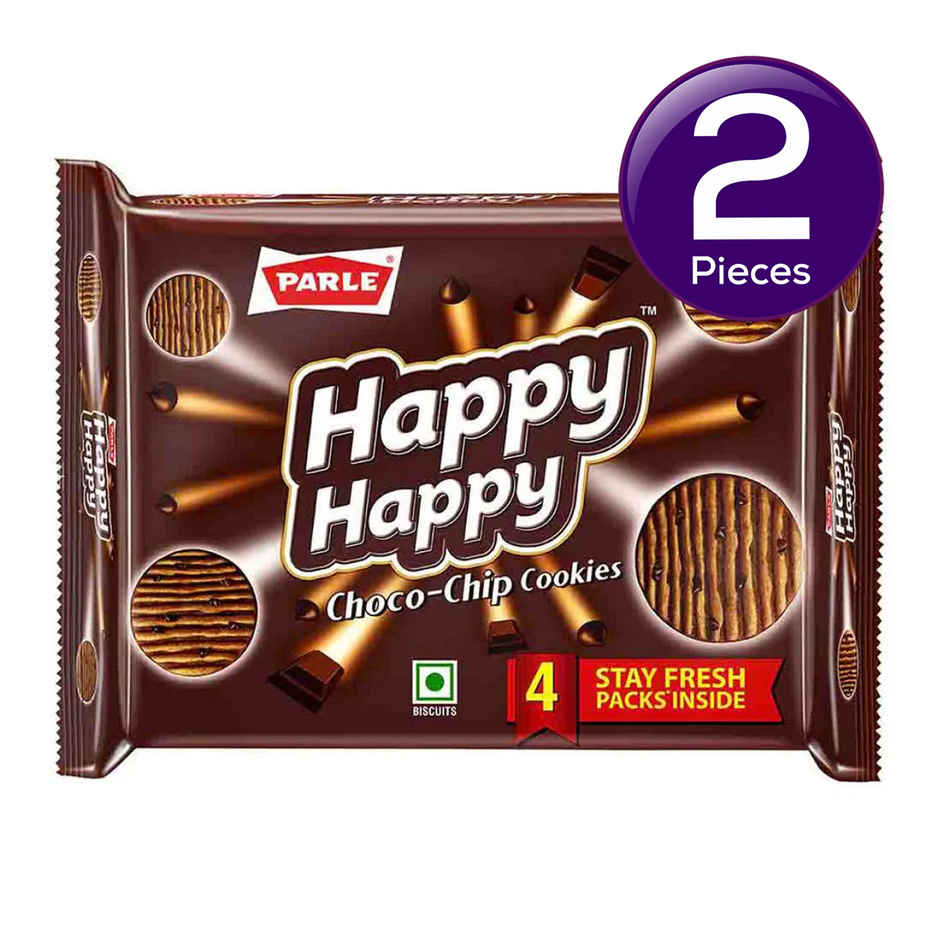 Parle Happy Happy Choco Chip Flavoured Biscuits | Artificial Flavour-free Combo