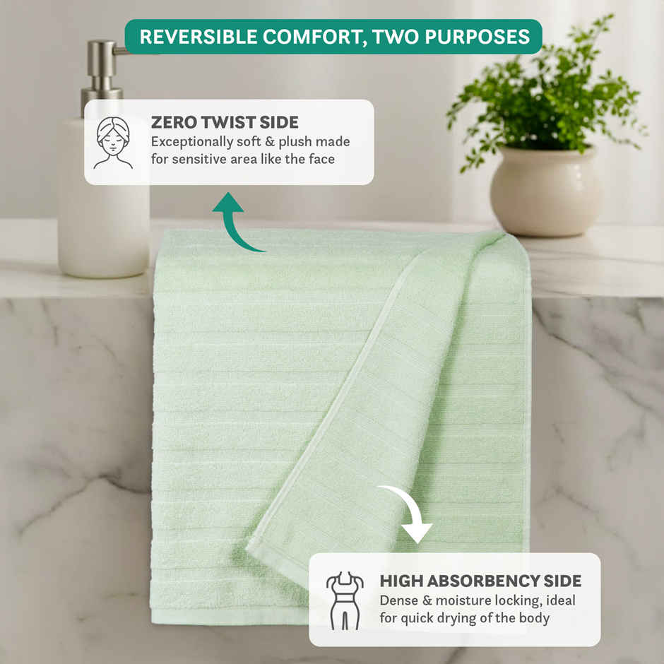 Mytrident Quick Dry Cotton Bath Towel | 28 x 56 in | Sage