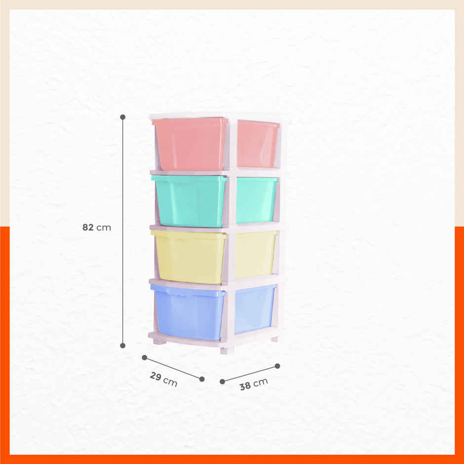 Bathla Modular Storage for Home, Kitchen & Office - STOMO with Trolley Wheels | Multicolour