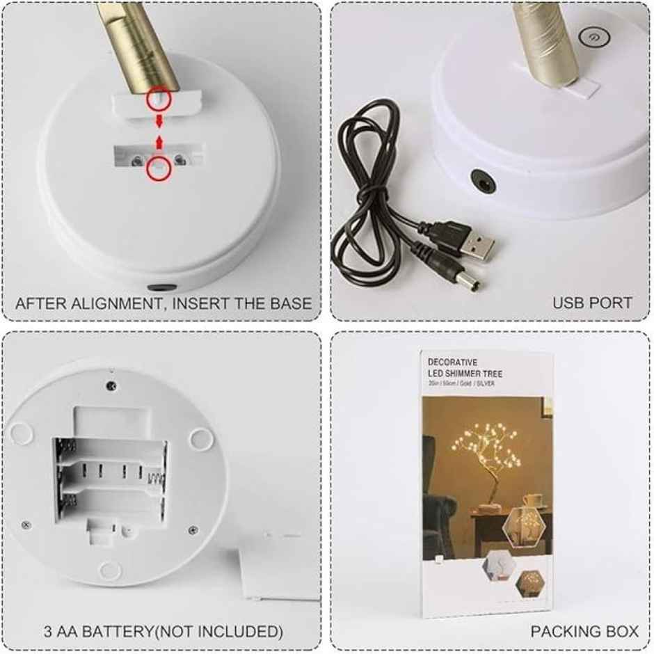 DesiDiya Decorative Led Pearl Tree Lamp Table Top (36 Led Pearl)