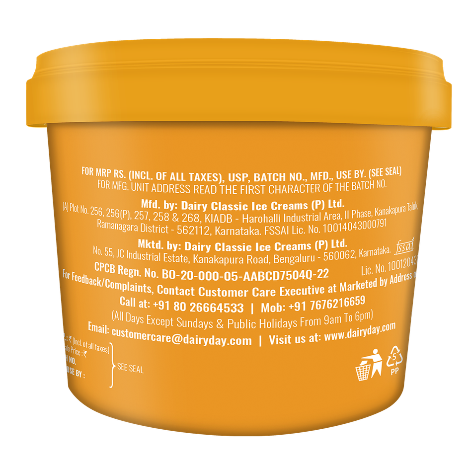 Dairy Day Mango Fruit Chunks Ice Cream Tub