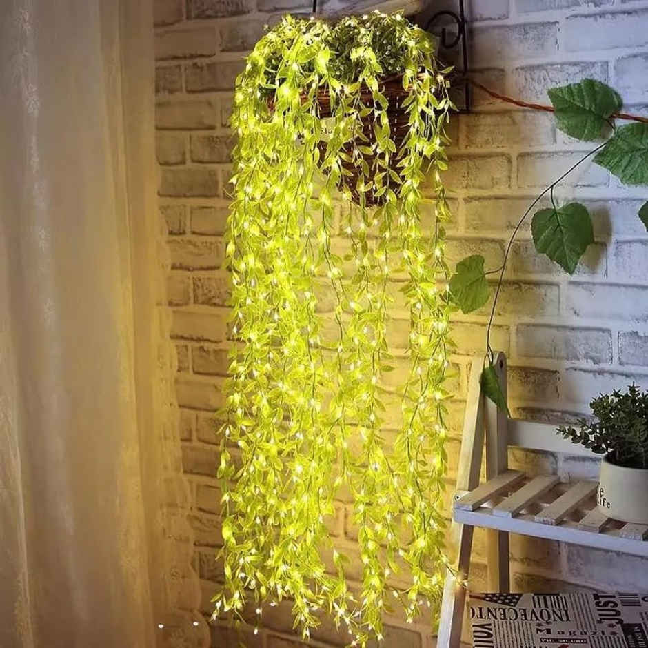 Desidiya Leaves Fairy 5 W Decorative Led Lights, 200 LEDs, 8 Modes, Adjustable Brightness, Perfect for Bedroom, Garden, Birthday & Festive Decor (10x3Feet) Corded Electric - Green Color