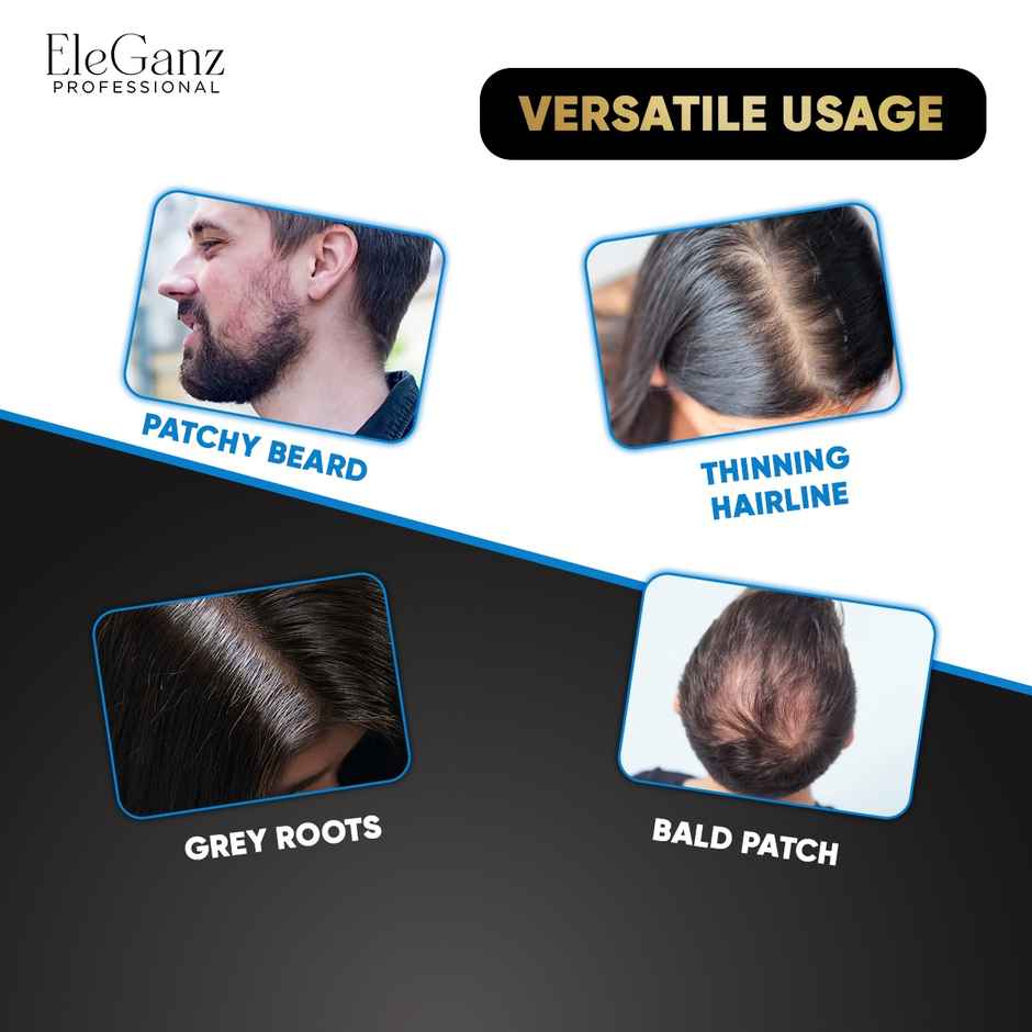 EleGanz Professional Cover-Up Hair Powder | Instant Root Concealer - Black