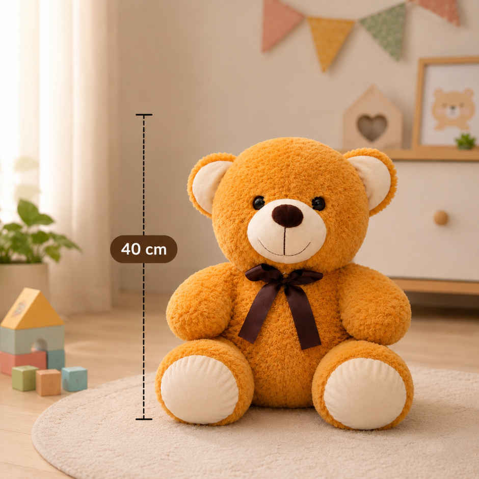 ToyTales Teddy Bear Soft Toy | Plushie Stuffed Animal Toys | Birthday Gift for Kids | Brown | 40cm