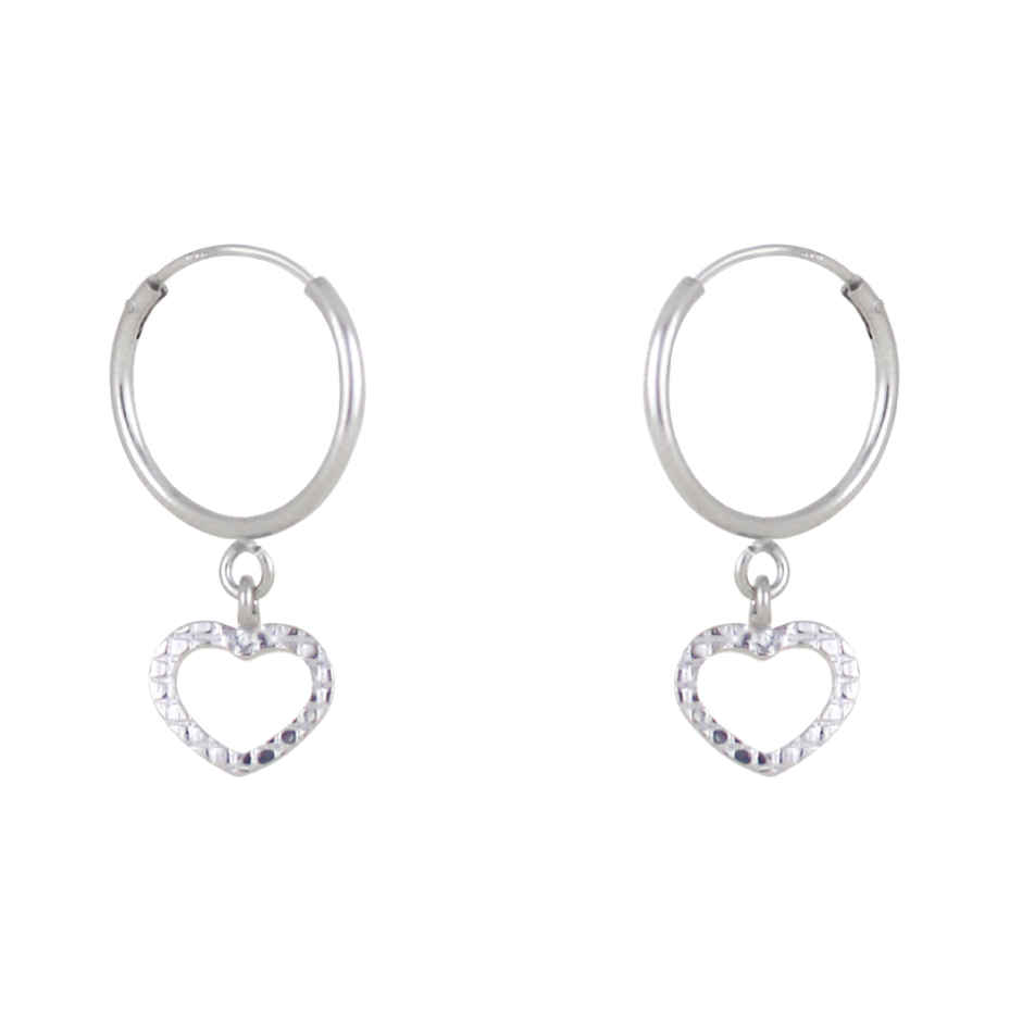 Cadbury Dairy Milk Silk Heart Shaped Valentines Chocolate Gift Box (135g) & Giva Silver Small Heart Drop Earrings (1pc) Combo