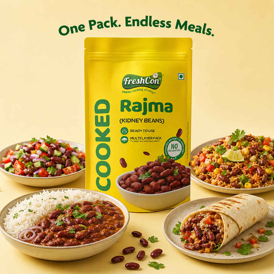 921 Rozana Basmati Rice (1kg) & Freshcon Cooked Rajma | Kidney Beans (250g) Combo
