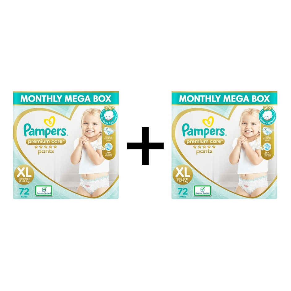 Pampers Premium Care Baby Diapers | Pant Style | XL | 72 pcs Combo