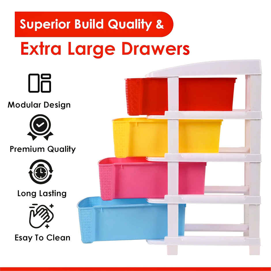 Kuber Industries 4-Layer & 73 L Plastic Drawer Storage Organiser