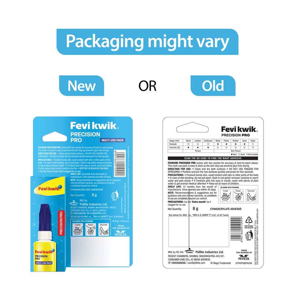 Fevikwik Precision Pro 8 G |Multi-Use Pack With Precision Nozzle