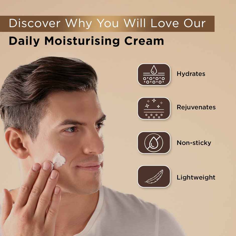 The Man Company Daily Moisturizing Cream (50gm) | Moisturizes & Hydrates with Shea Butter, Vitamin E & Coco Butter | Face Moisturizer For Men