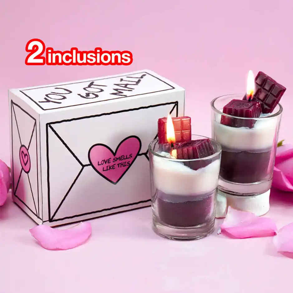 Soulflower Womens Day Chocolate Scented Candle | Warm Fragrance Gift Set