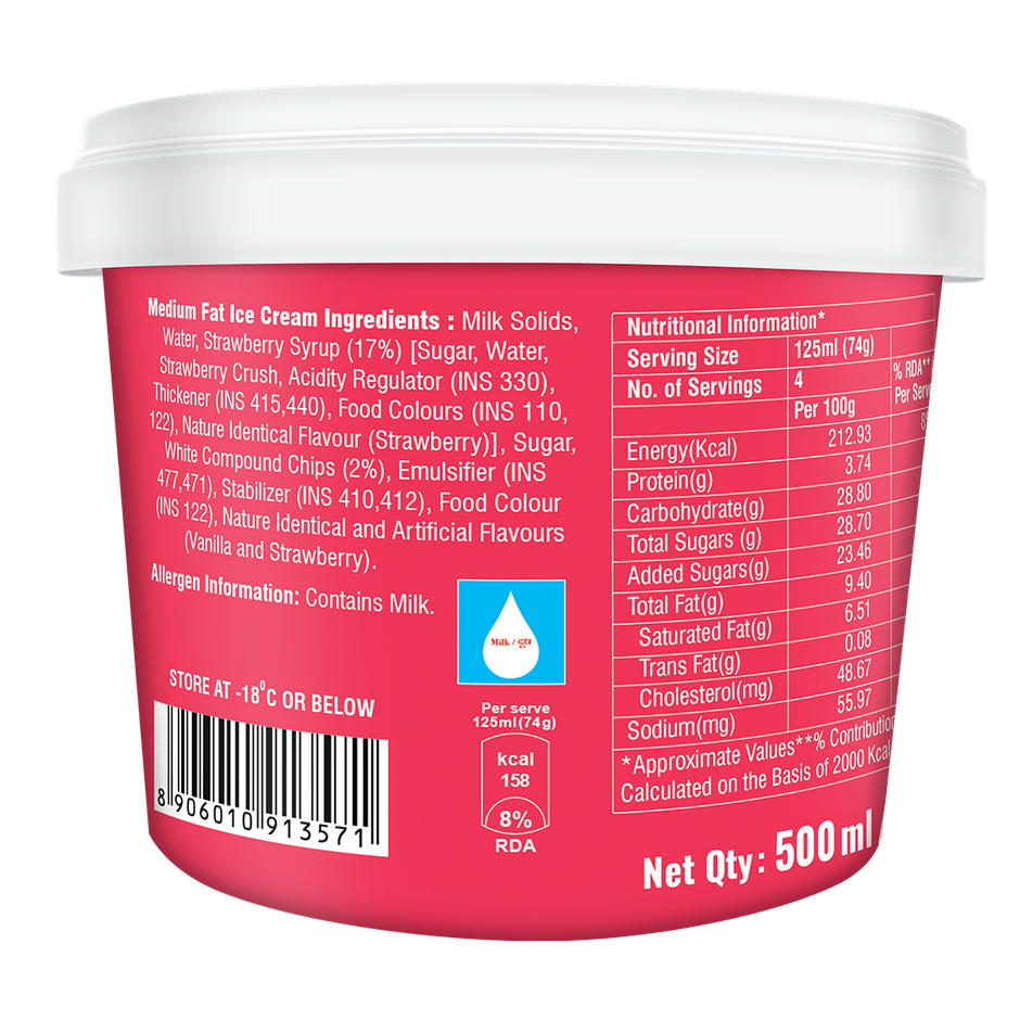 Dairy Day Vanilla & Strawberry Double Sundae Ice Cream Tub