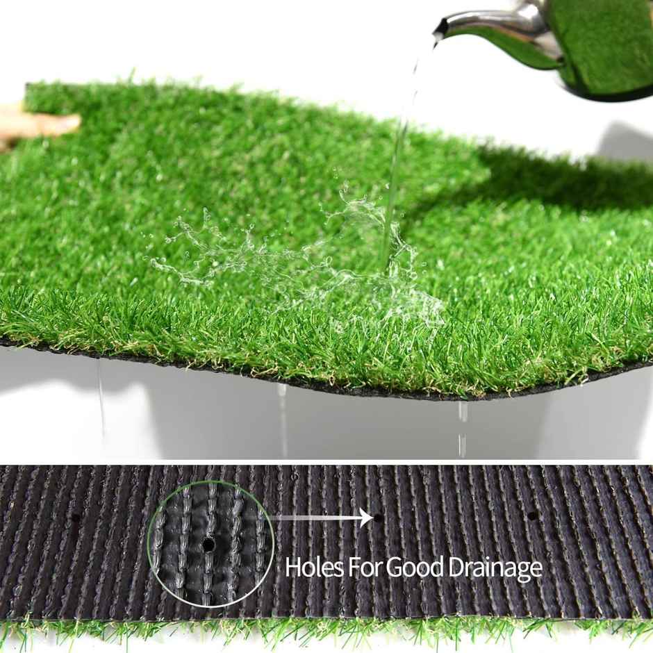 Kuber Industries 45mm Artificial Grass Plastic Turf Carpet Mat 16"x24" | Soft & Durable | Green