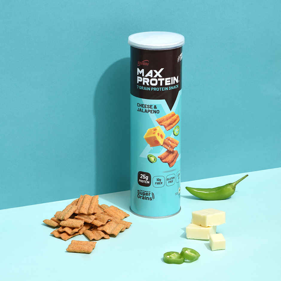 RiteBite Max Protein Cheese and Jalapeno Multigrain Protein Chips 20g Protein 8g Fiber Gluten Free