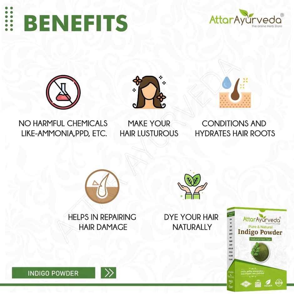 Attar Ayurveda Indigo Powder For Black Hair