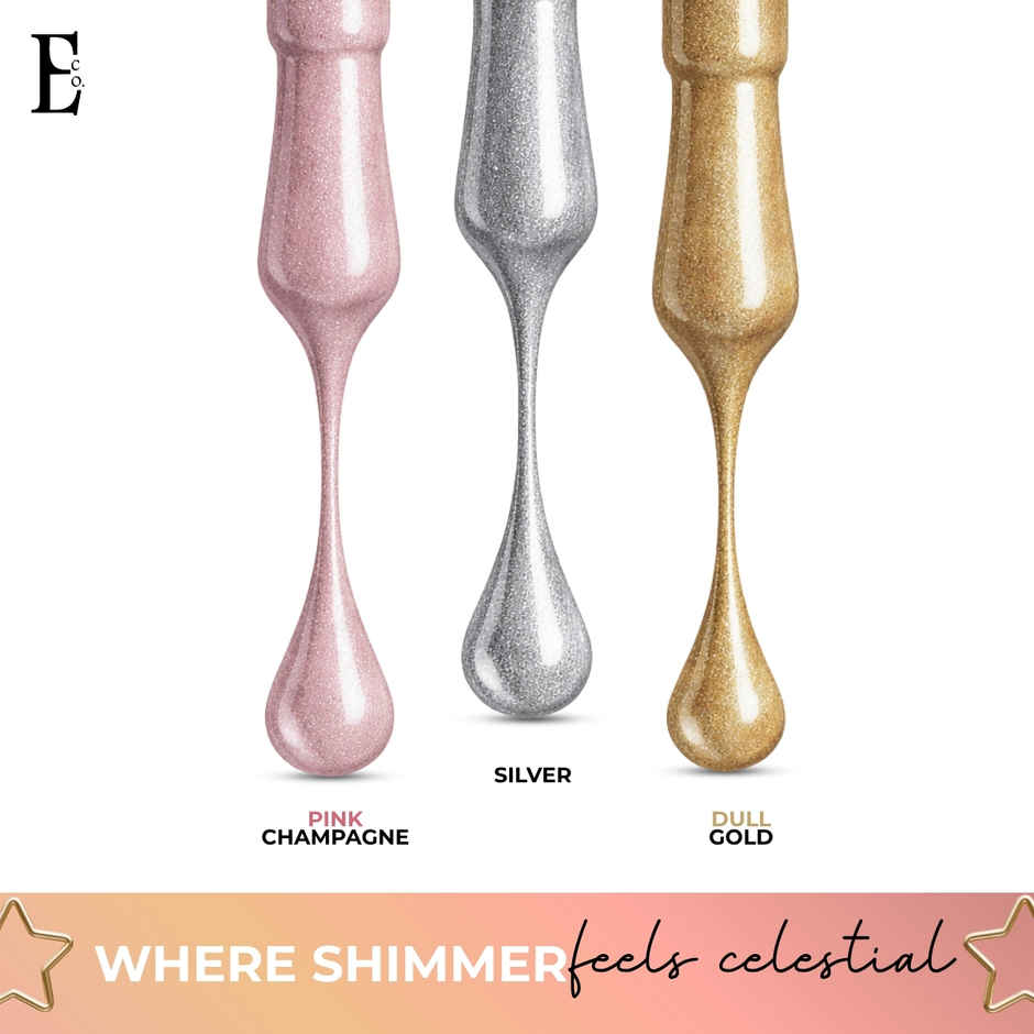 Ellement Co. Celestial Shimmer Nail Polish Kit | Shimmery Glam Shades | Long-Lasting Gloss