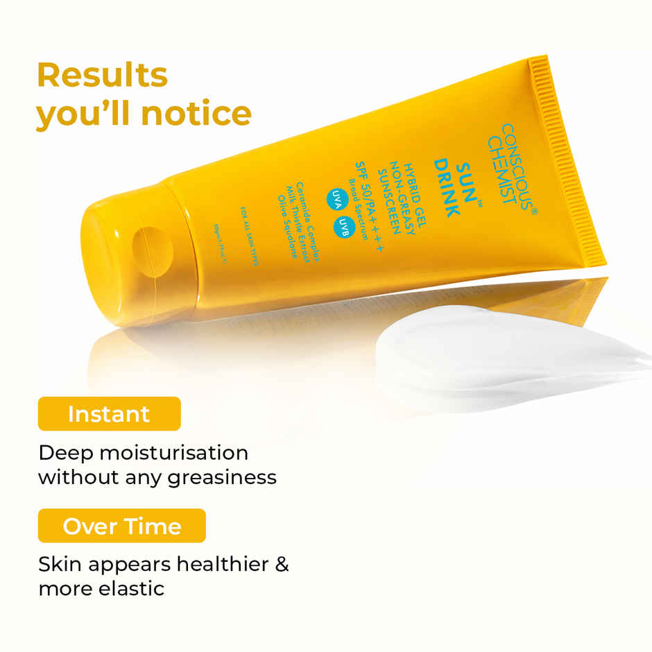 Conscious Chemist Sun Drink Hybrid Lightweight Gel Sunscreen SPF 50 PA++++ UVA/UVB With Ceramides