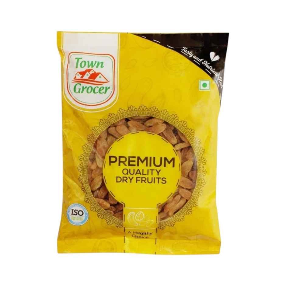 Town Grocer Whole Almonds (100g) & Town Grocer Whole Cashew W320 Premium (100g) & Town Grocer Salted Pistacheos (100g) & Town Grocer Kishmis/Raisins (100g) Combo