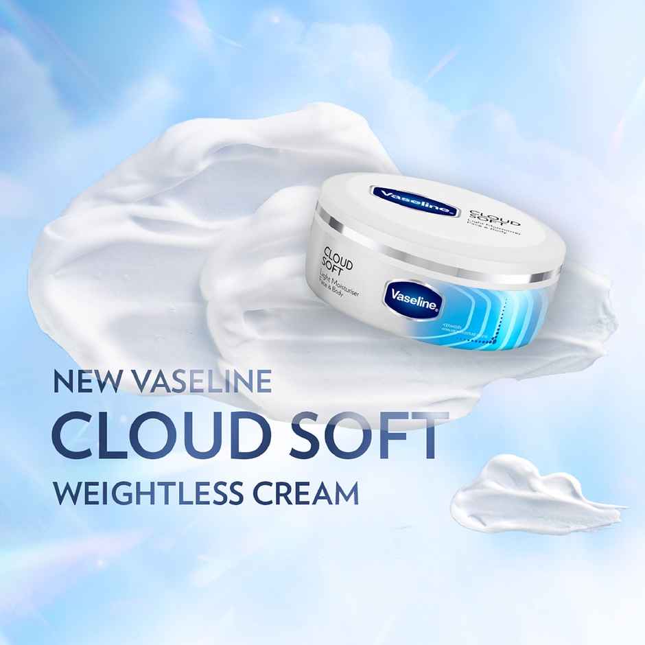 Vaseline Cloud Soft Light Moisturiser | 100 Hours Non-Sticky Hydration | Ceramides & Hyaluron