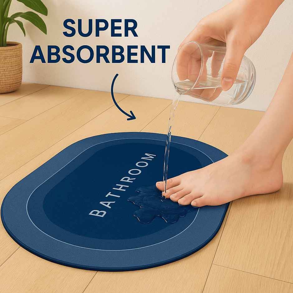 Zulaxy Anti-Slip Bathroom Mat | Super Absorbent | Quick Dry & Soft Touch | 40x60 cm | Multicolor