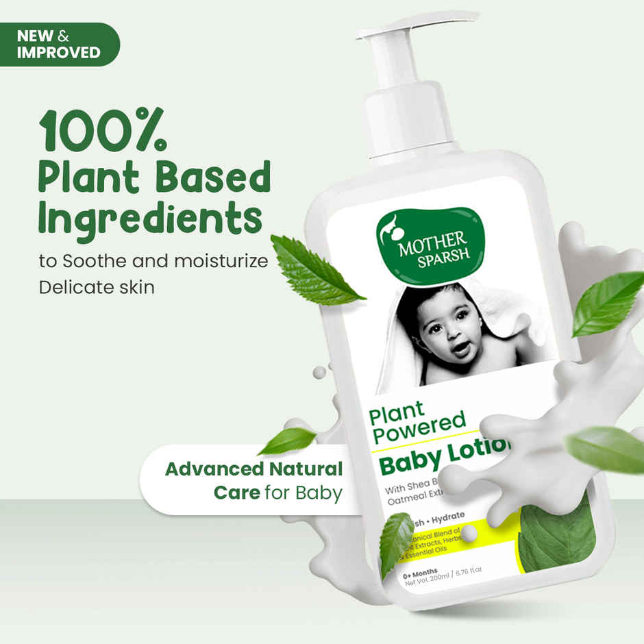 Mother Sparsh Plant Powered Natural Baby Lotion With Organic Shea Butter & Oatmeal Extract