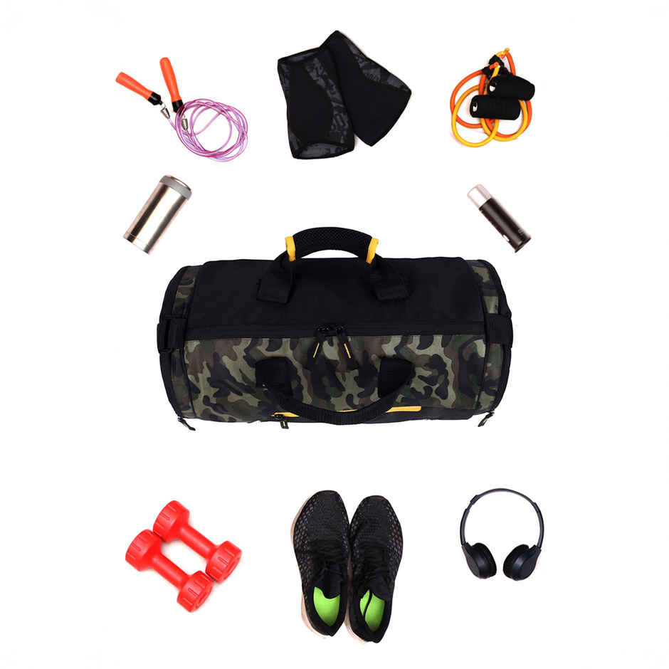 Gear Unisex Polyester 26 L Duffle Bag | Khaki Camo