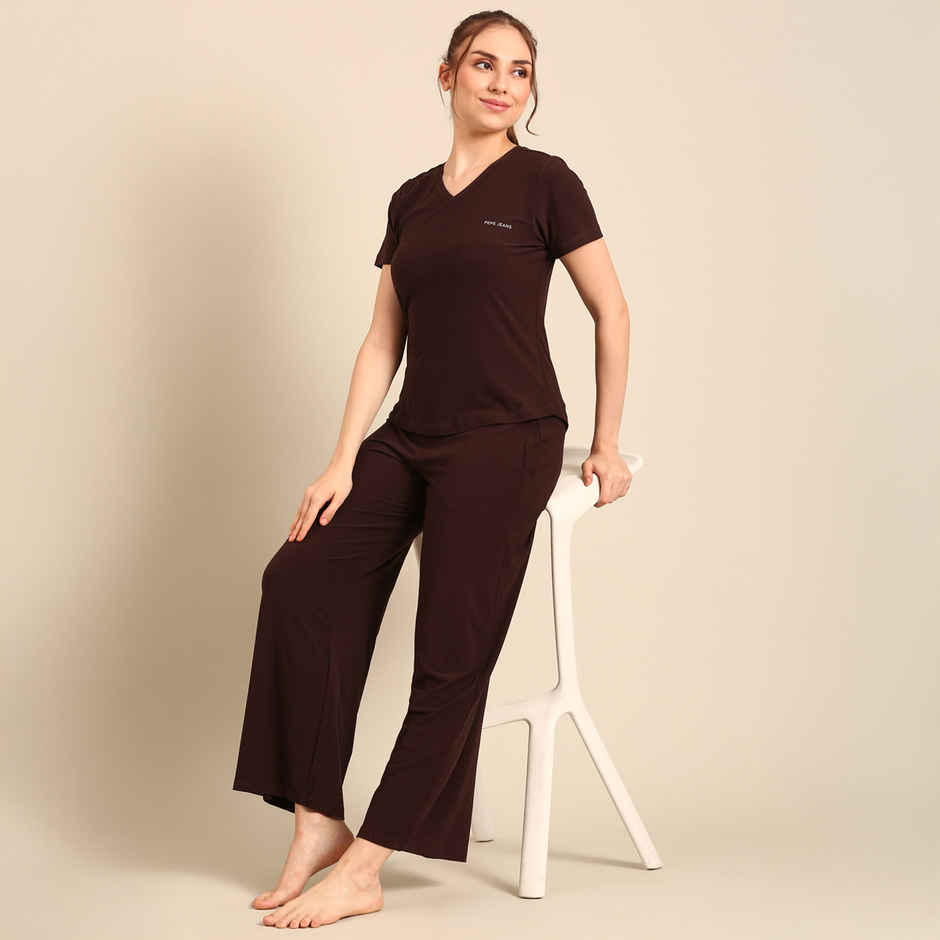 Pepe Jeans Premium Poly Spandex T-Shirt | Barkha Brown | L