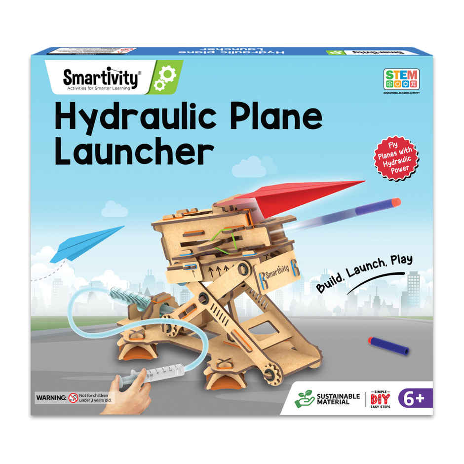 Smartivity 2in1 Hydraulic Aeroplane & Dart Launcher Toy for Kids 6-12 Years,Gifts for Boys & Girls