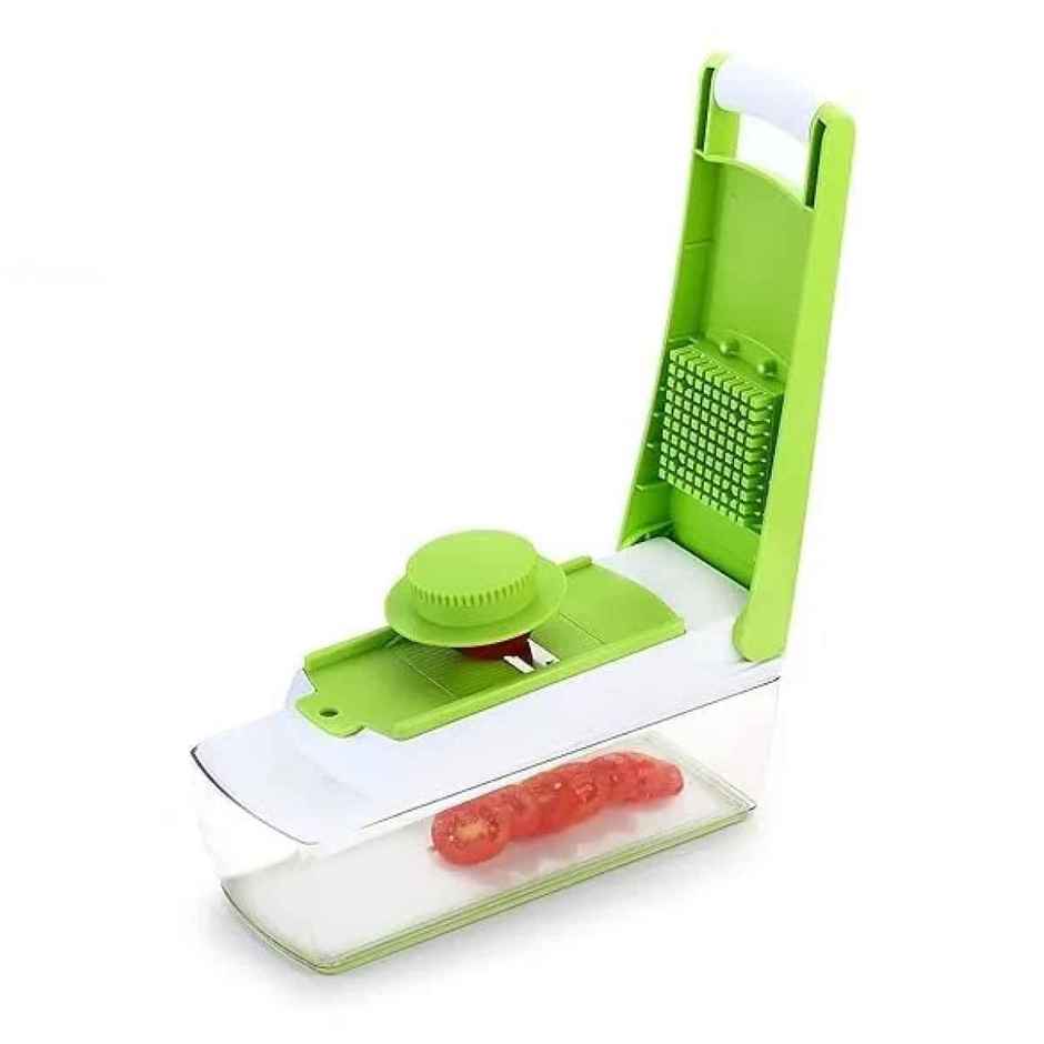 Ganesh 14 In 1 Multipurpose Chopper Fruits & Vegetable Cutters Chopper For Kitchen (Green, Plastic)