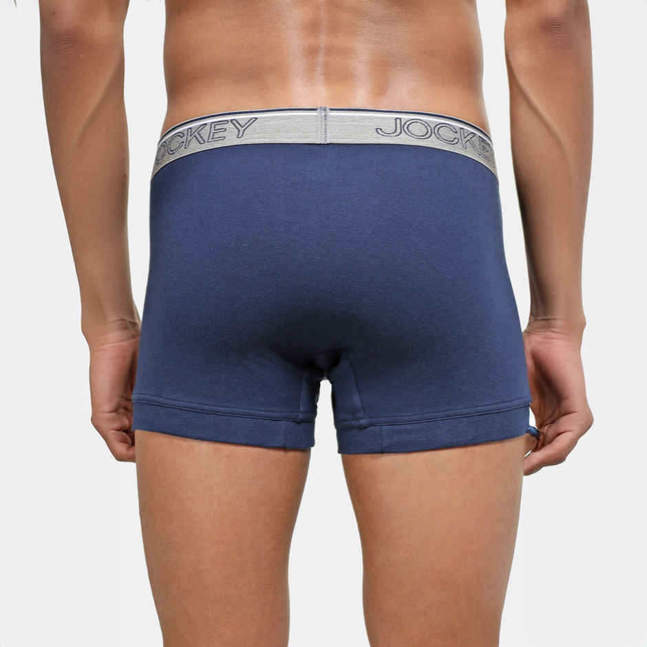 Jockey 8015 Men's Super Combed Cotton Rib Underwear Solid Trunk|Ultrasoft Waistband|PO2 | Navy-XL