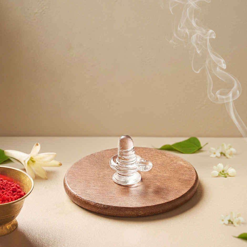 Glass Shivling | 4 Cm | Bholenath Idol for Home Temple | Svasti