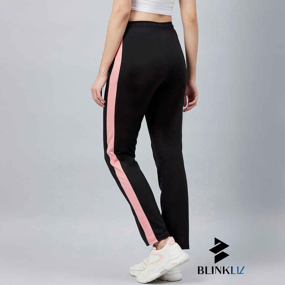 Blinkin Women's Cotton Color Block Pyjamas & Track Pants with Side Pockets | Black - L