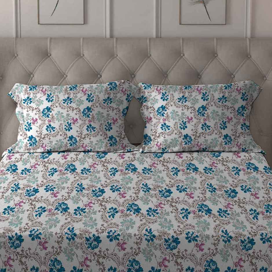 Home Elegance Wanderlust Microfiber Queen Size Bedsheet | Printed | Multicolour | 88 in x 100 in