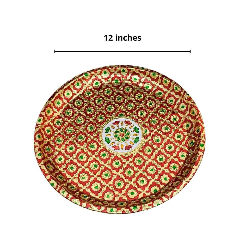 Karwa Chauth Thali Set | Red | Floral Motifs | Gullak