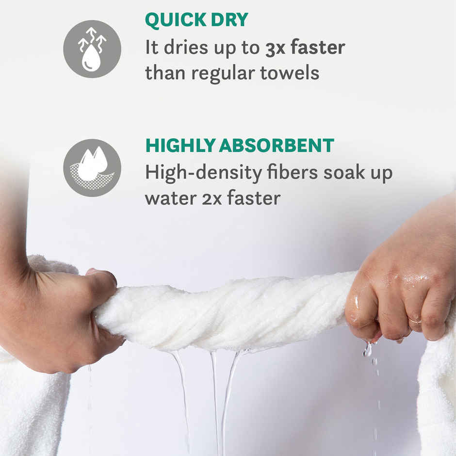 Mytrident Quick Dry Cotton Bath Towel | 28 x 56 in | White
