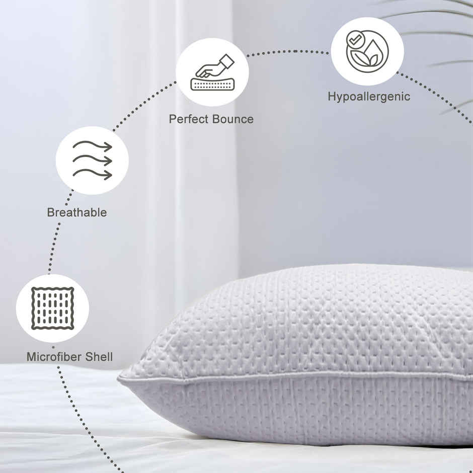 Sassoon Laika Microfiber Quilted Pillow (Grey)