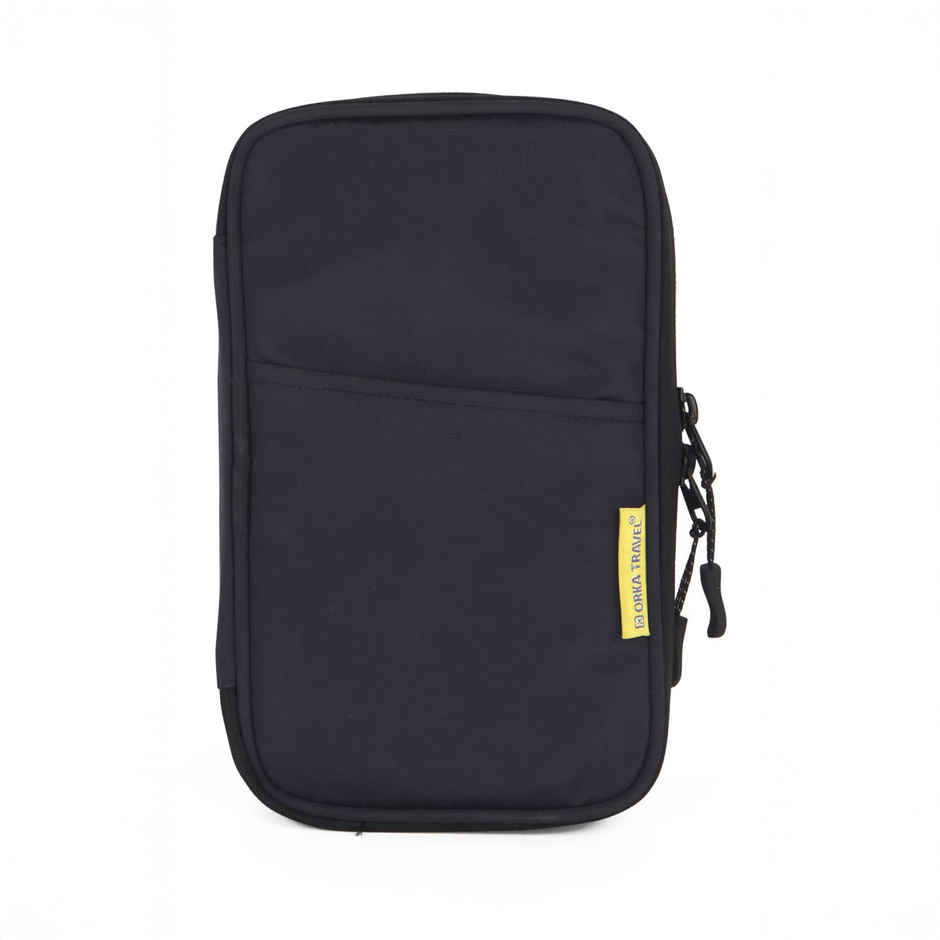 ORKA Unisex Solid Polyester Passport Holder | Navy Blue