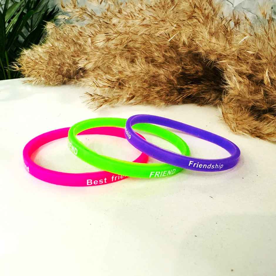 Fnp Friendship Day Yellow Rose Bouquet (1pc) & Mad Over Print Silicone Friendship Band (1pc) Combo