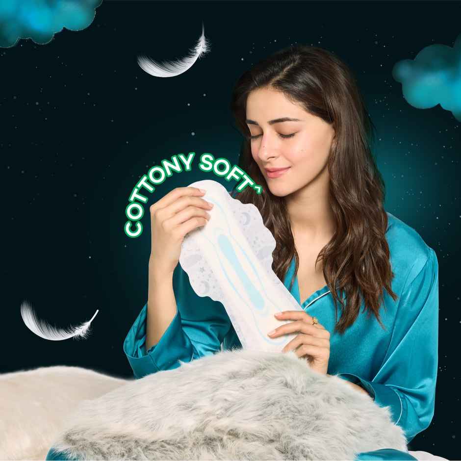 Whisper Bindazzz Nights XXL Sanitary Pads, Upto 0% Leaks All Night Long