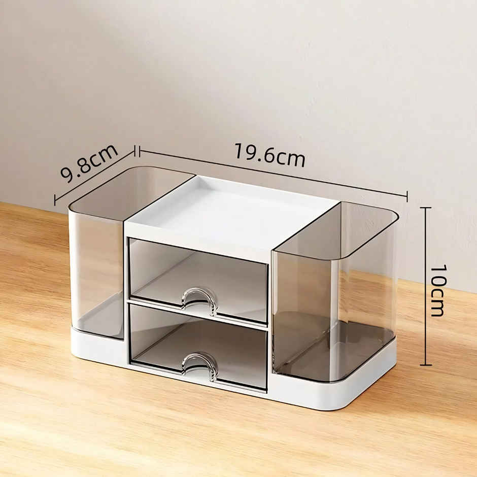 Zedak Plastic Multi-Purpose Desk Orginizer | White