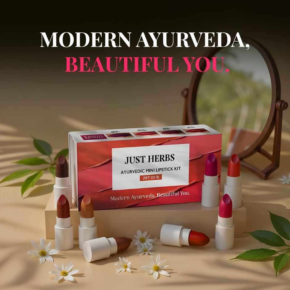 Just Herbs Ayurvedic Micro Mini Kit | Matte Lipsticks Long Lasting Travel Friendly