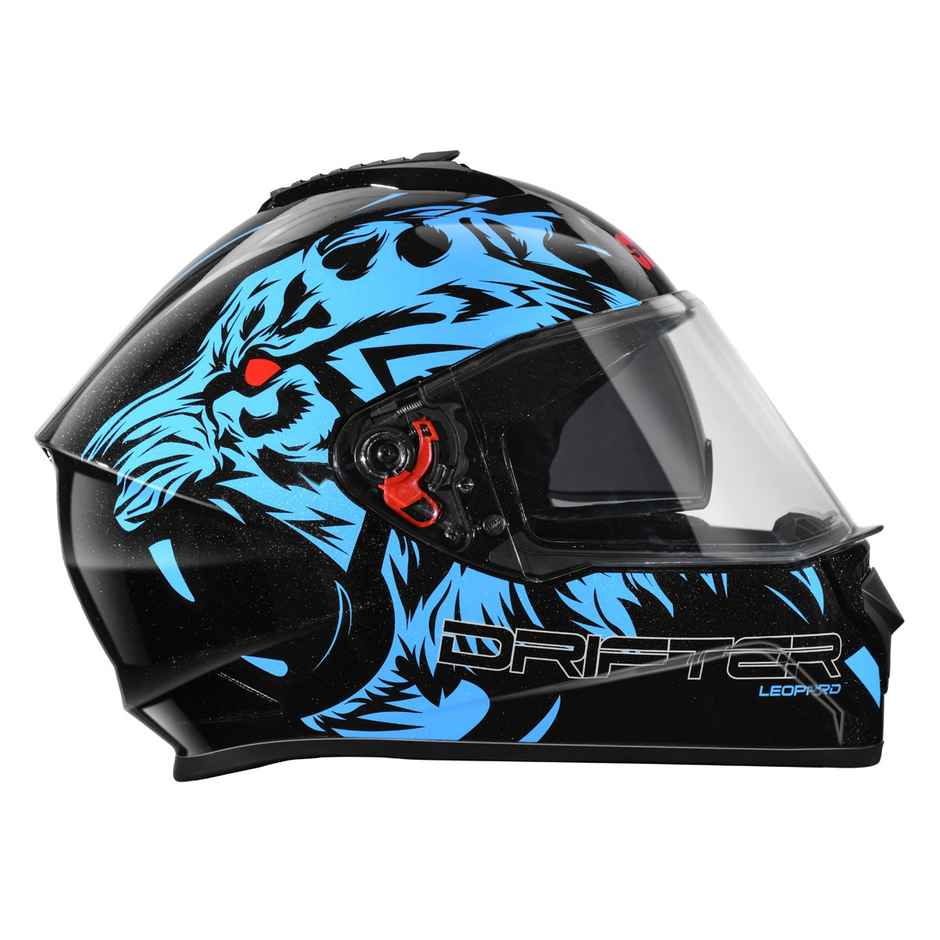 Studds Drifter D2 Leopard ISI-DOT Certified Full Face Helmet | Dual Visor & Spoiler |Black N1 - L